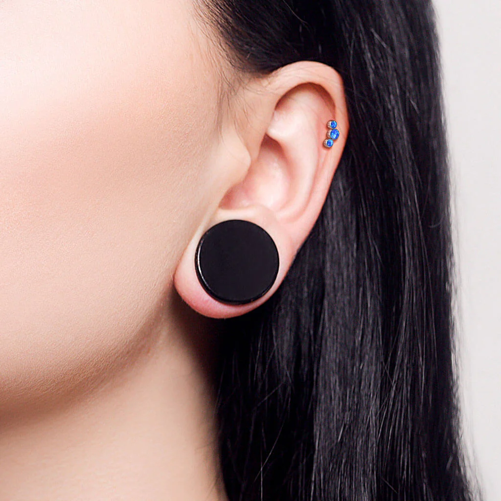 Tytan labret 3 opale srebrny push-in - Image 4